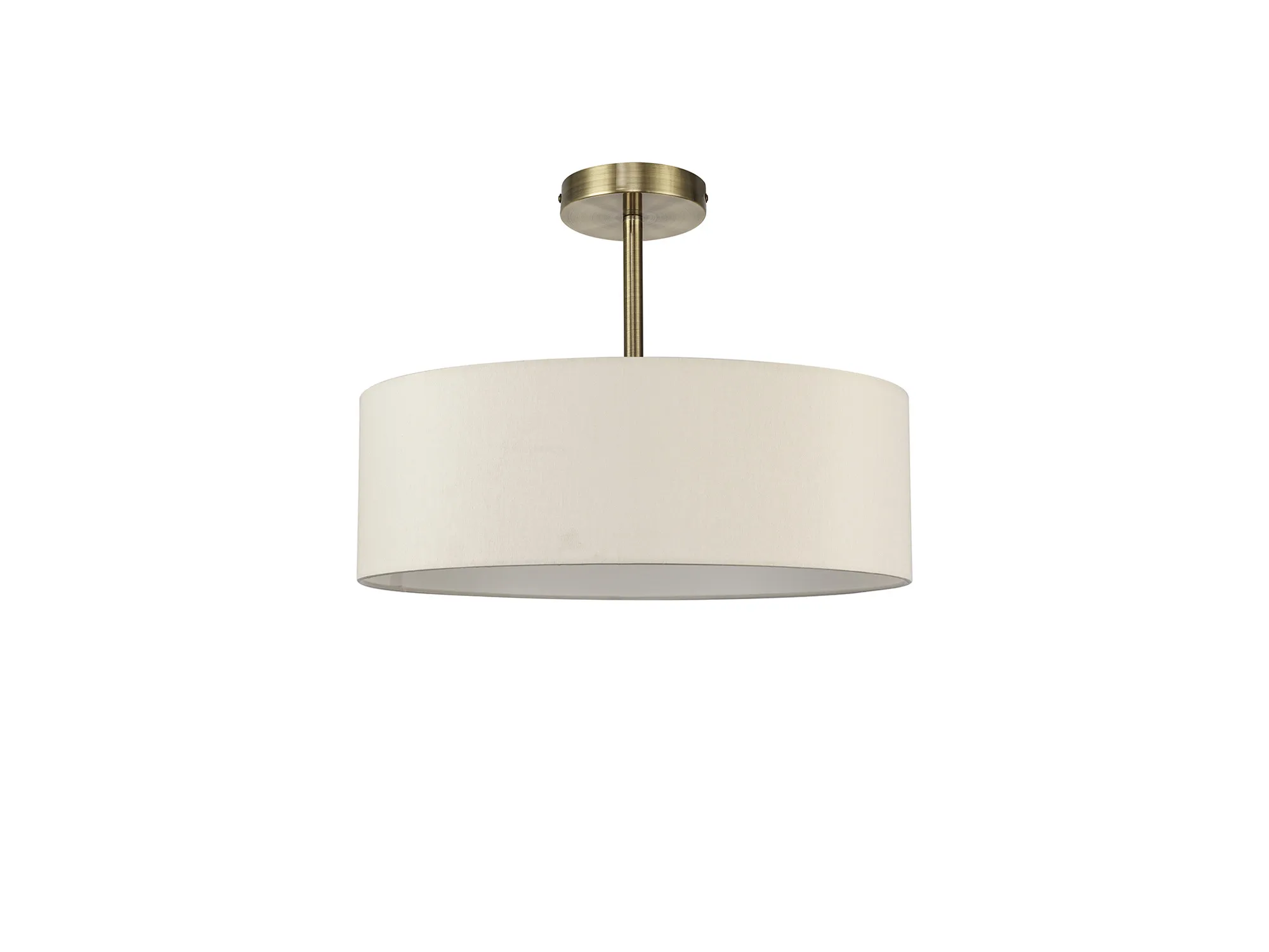 Baymont 45cm Semi Flush 5 Light Antique Brass, Ivory Pearl/White DK0740  Deco Baymont AB IV